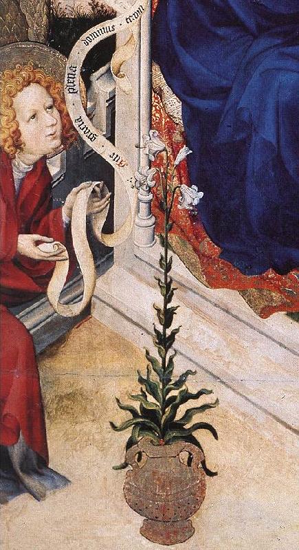 BROEDERLAM, Melchior The Annunciation (detail)  ff